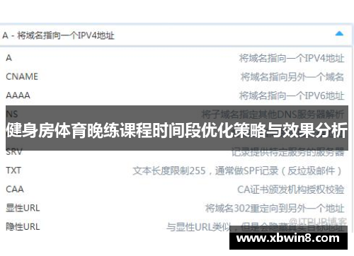 健身房体育晚练课程时间段优化策略与效果分析
